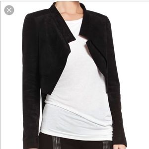 Cropped BCBG Suede Stretch Blazer